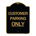 Amistad 18 x 24 in. Designer Series Sign - Customer Parking Only , Black & Gold AM2181007